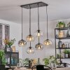 Apedo hanging light, globe light, pendant light Amber, clear, Smoke-coloured, 6-light sources