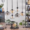 Apedo hanging light, globe light, pendant light Amber, clear, Smoke-coloured, 6-light sources