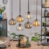 Apedo hanging light, globe light, pendant light Amber, clear, Smoke-coloured, 6-light sources