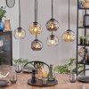 Ripoll hanging light, globe light, pendant light Amber, clear, Smoke-coloured, 6-light sources