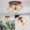 Gastor ceiling light, globe light 30 cm Amber, clear, 3-light sources