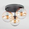Gastor ceiling light, globe light 30 cm Amber, clear, 3-light sources
