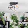 Gastor ceiling light, globe light Amber, clear, Smoke-coloured, 3-light sources