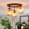 Koyoto ceiling light, globe light 30 cm Amber, clear, 3-light sources