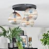 Koyoto ceiling light, globe light 30 cm Amber, clear, 3-light sources