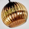 Koyoto ceiling light, globe light 30 cm blue, gold, coppery, 3-light sources