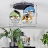 Koyoto ceiling light, globe light 30 cm blue, gold, green, clear, 3-light sources