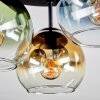 Koyoto ceiling light, globe light 30 cm blue, gold, green, clear, 3-light sources