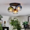 Koyoto ceiling light, globe light 30 cm blue, gold, green, clear, 3-light sources