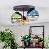Koyoto ceiling light, globe light 30 cm blue, gold, green, clear, 3-light sources