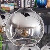 Koyoto hanging light, globe light, pendant light chrome, clear, Smoke-coloured, 6-light sources