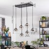 Koyoto hanging light, globe light, pendant light chrome, clear, Smoke-coloured, 6-light sources