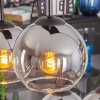 Koyoto hanging light, globe light, pendant light chrome, clear, Smoke-coloured, 6-light sources