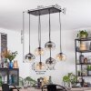 Apedo hanging light, globe light, pendant light Amber, clear, Smoke-coloured, 6-light sources