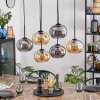 Apedo hanging light, globe light, pendant light Amber, Smoke-coloured, 6-light sources