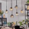 Ripoll hanging light, globe light, pendant light Amber, clear, Smoke-coloured, 6-light sources