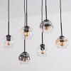 Ripoll hanging light, globe light, pendant light Amber, clear, Smoke-coloured, 6-light sources