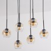 Ripoll hanging light, globe light, pendant light Amber, clear, 6-light sources