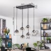 Ripoll hanging light, globe light, pendant light clear, Smoke-coloured, 6-light sources