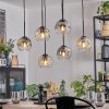 Ripoll hanging light, globe light, pendant light Amber, clear, Smoke-coloured, 6-light sources