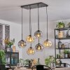 Ripoll hanging light, globe light, pendant light Amber, clear, Smoke-coloured, 6-light sources