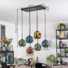 Ripoll hanging light, globe light, pendant light blue, gold, green, coppery, 6-light sources