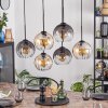 Koyoto hanging light, globe light, pendant light Amber, clear, Smoke-coloured, 6-light sources