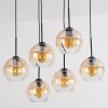 Koyoto hanging light, globe light, pendant light Amber, clear, 6-light sources