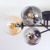 Koyoto ceiling light, globe light Amber, clear, Smoke-coloured, 6-light sources