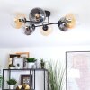 Koyoto ceiling light, globe light Amber, clear, Smoke-coloured, 6-light sources