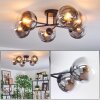 Gastor ceiling light, globe light clear, Smoke-coloured, 6-light sources