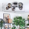 Gastor ceiling light, globe light clear, Smoke-coloured, 6-light sources