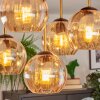 Gastor ceiling light, globe light gold, black, 5-light sources