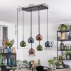 Koyoto hanging light, globe light, pendant light blue, green, coppery, 6-light sources