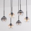 Koyoto hanging light, globe light, pendant light Amber, clear, Smoke-coloured, 6-light sources