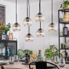 Koyoto hanging light, globe light, pendant light Amber, clear, 6-light sources