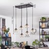 Koyoto hanging light, globe light, pendant light Amber, clear, 6-light sources