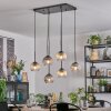 Koyoto hanging light, globe light, pendant light Amber, clear, Smoke-coloured, 6-light sources