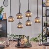 Ripoll hanging light, globe light, pendant light Smoke-coloured, 6-light sources