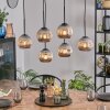 Ripoll hanging light, globe light, pendant light chrome, Smoke-coloured, 6-light sources
