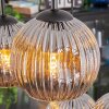 Ripoll hanging light, globe light, pendant light chrome, Smoke-coloured, 6-light sources