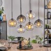 Koyoto hanging light, globe light, pendant light Amber, clear, Smoke-coloured, 6-light sources