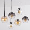 Koyoto hanging light, globe light, pendant light Amber, clear, Smoke-coloured, 6-light sources