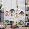 Koyoto hanging light, globe light, pendant light Amber, clear, Smoke-coloured, 6-light sources