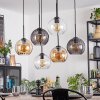 Koyoto hanging light, globe light, pendant light Amber, clear, Smoke-coloured, 6-light sources