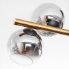 Koyoto ceiling light, globe light gold, black, 8-light sources