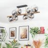 Koyoto ceiling light, globe light gold, black, 8-light sources