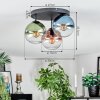 Gastor ceiling light, globe light blue, green, clear, coppery, 3-light sources