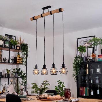 Yaak hanging light, pendant light Ecru, black, 4-light sources