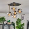 Koyoto ceiling light, globe light gold, black, 5-light sources